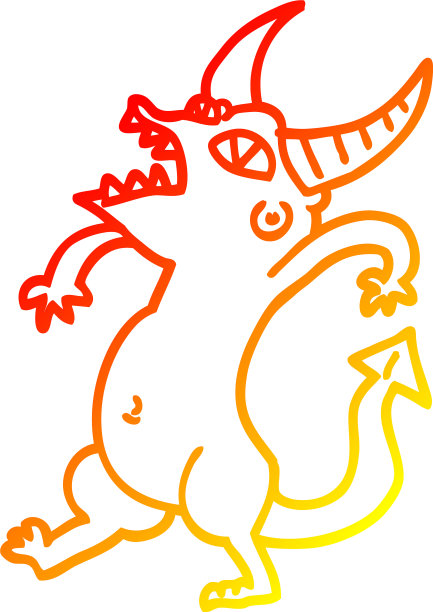 温暖的梯度线绘制卡通万圣节图片下载