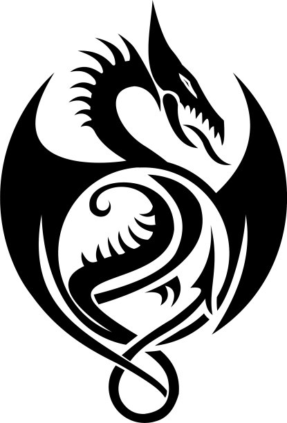 一个龙动物标志模板图片下载