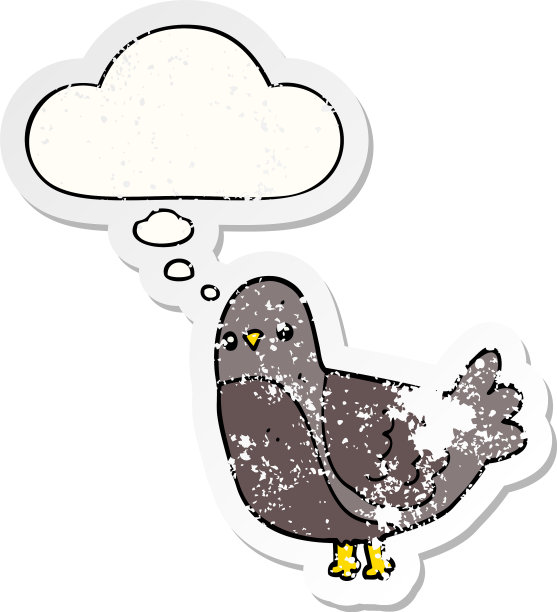 卡通小鸟和以为泡泡一样心疼图片下载