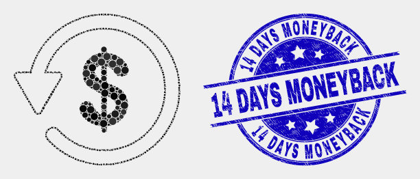 像素化的美元退款图标和刮花图片下载