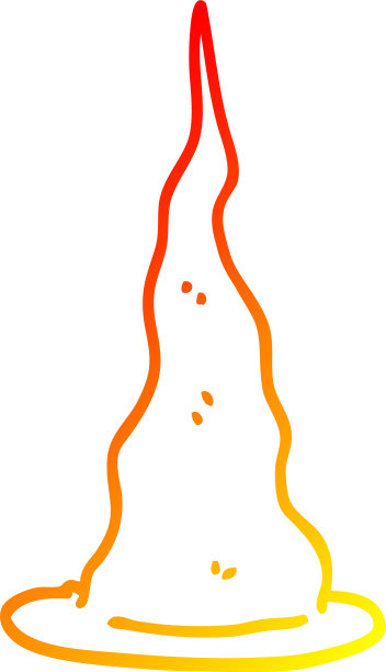 暖梯度线画卡通女巫帽图片下载