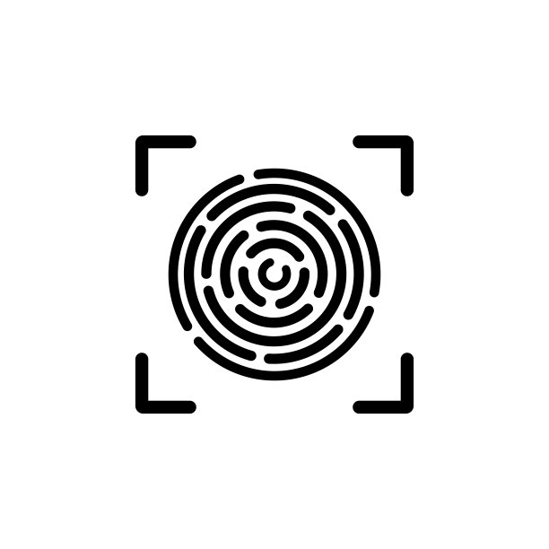 指纹扫描图标或触摸ID在孤立的白色背景。每股收益10向量。图片下载