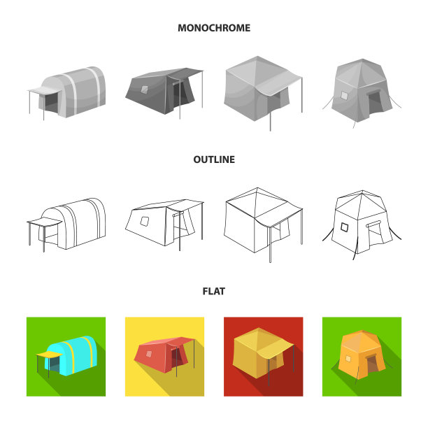 隔离对象帐篷和营地标志收集图片下载