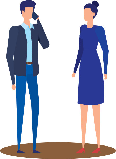 优雅的年轻商业夫妇使用智能手机图片下载