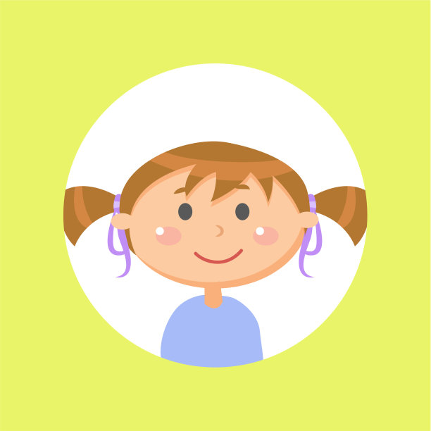 女生扎马尾辫的孩子或女孩的化身图片下载