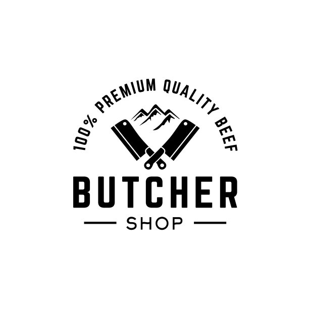 复古屠夫刀与山餐厅图片下载