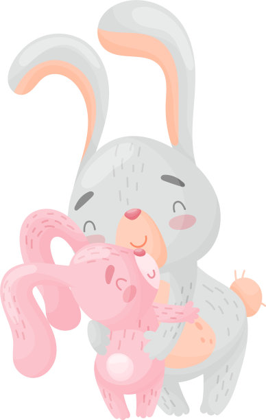 灰色和粉红色的野兔穿着白色图片下载