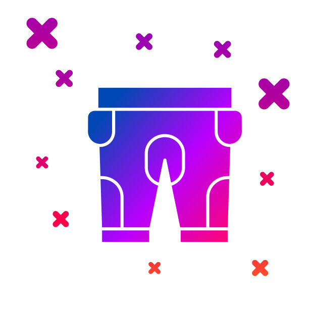 彩色美式足球短裤图标孤立上图片下载