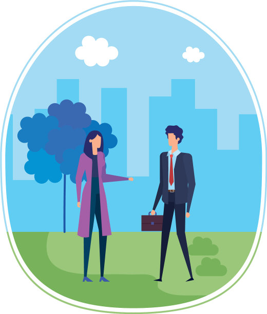 优雅的年轻商业夫妇在城市图片下载