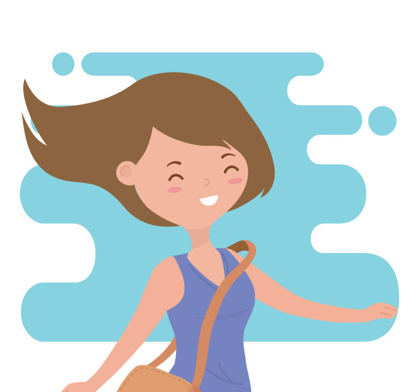 快乐的年轻女子庆祝性格图片下载