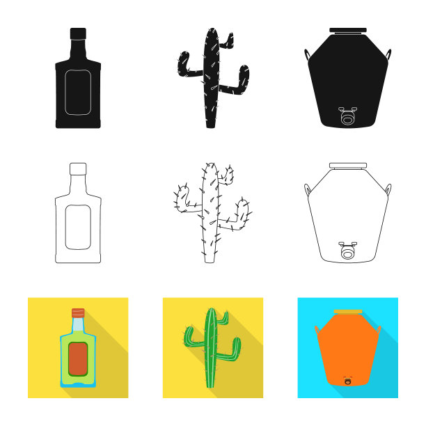 孤立对象咖啡馆和拉丁符号集图片下载