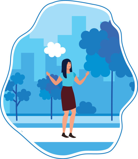 快乐的年轻女子在公园庆祝图片下载