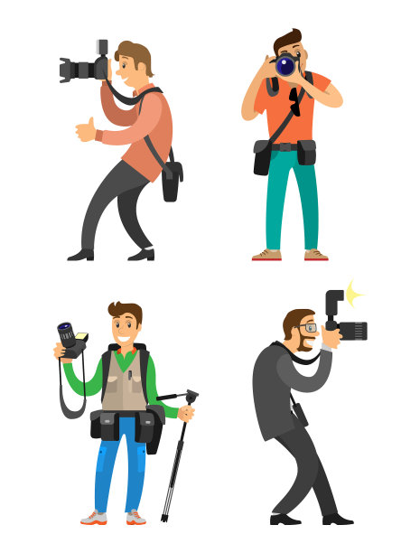 摄影师和狗仔队用数码相机图片下载