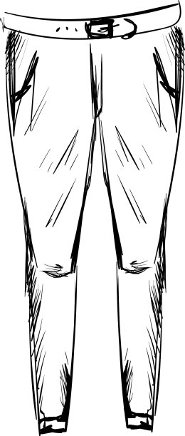在白色背景上绘制牛仔裤图片下载