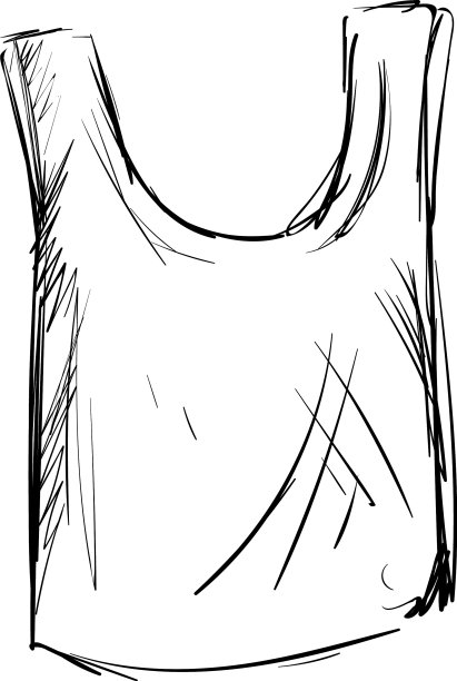 单线背心绘制在白色的背景图片下载