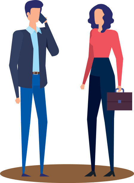 优雅的年轻商业夫妇使用智能手机图片下载