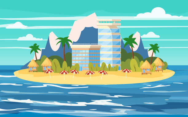 热带岛屿建筑酒店度假旅游图片下载