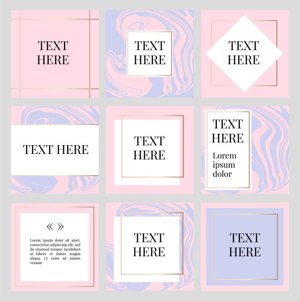 模板框方流艺术黄金时尚图片下载