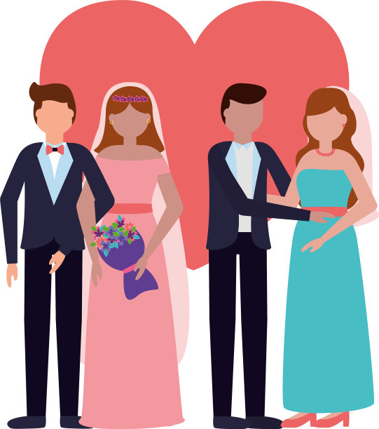 新人为新娘和新郎举行婚礼图片下载