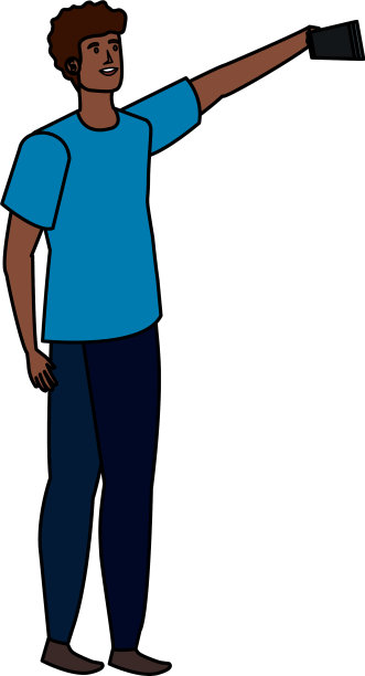 快乐的非洲裔年轻人在自拍图片下载