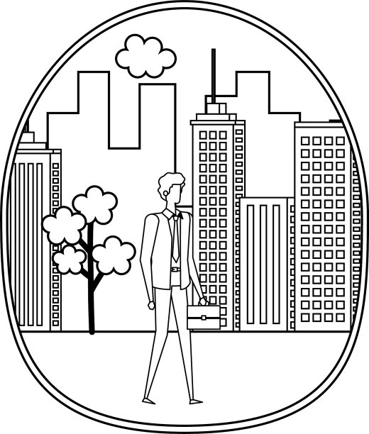 优雅的年轻商人在城市图片下载