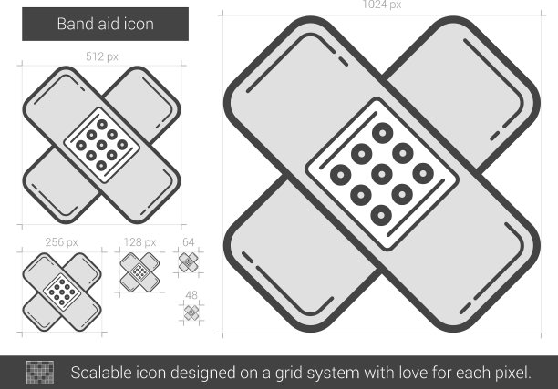 创可贴线图标图片下载