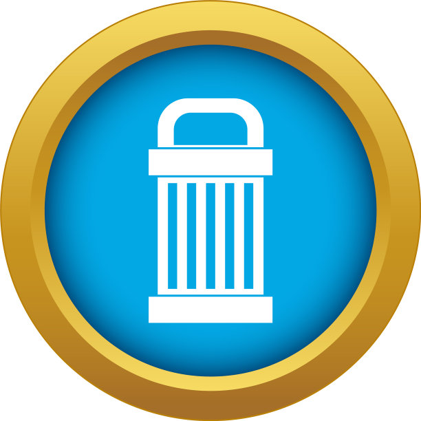 垃圾图标蓝色隔离图片下载