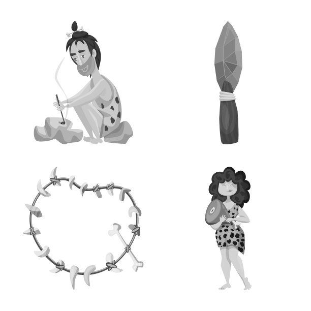 设计生存与历史的标志集图片下载