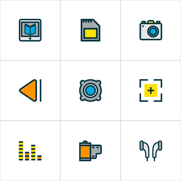 音乐图标彩色线设置音频混音图片下载