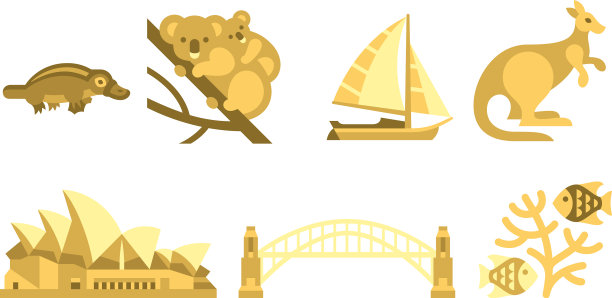 澳大利亚旅游图标设置澳大利亚图片下载