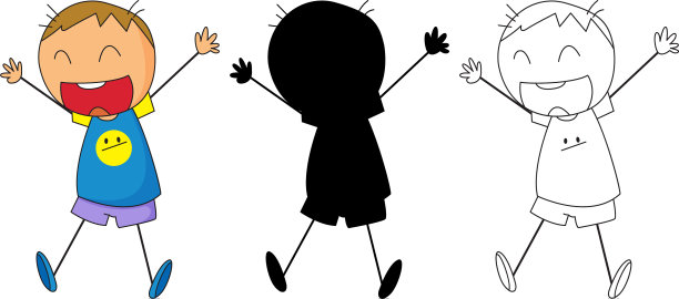 一套人物的剪影和颜色图片下载