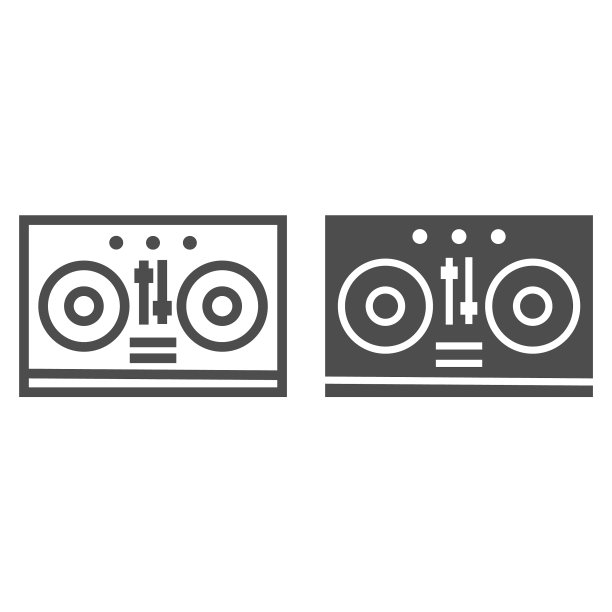 DJ混音器线性图标图片下载