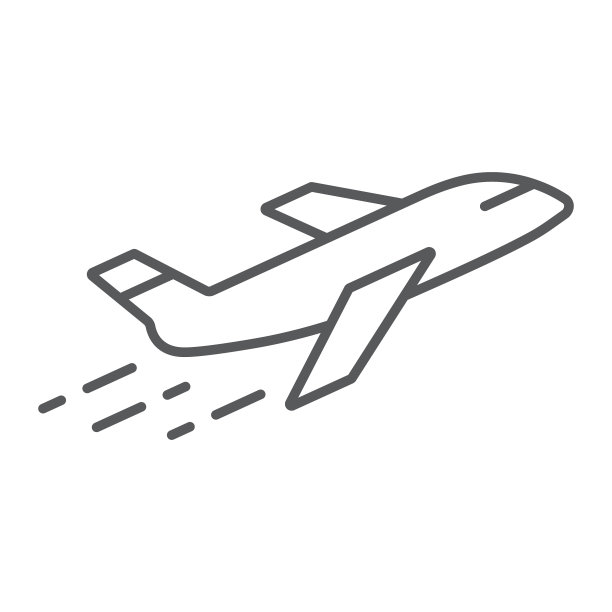 飞机细线条图标：航空与旅行图片下载
