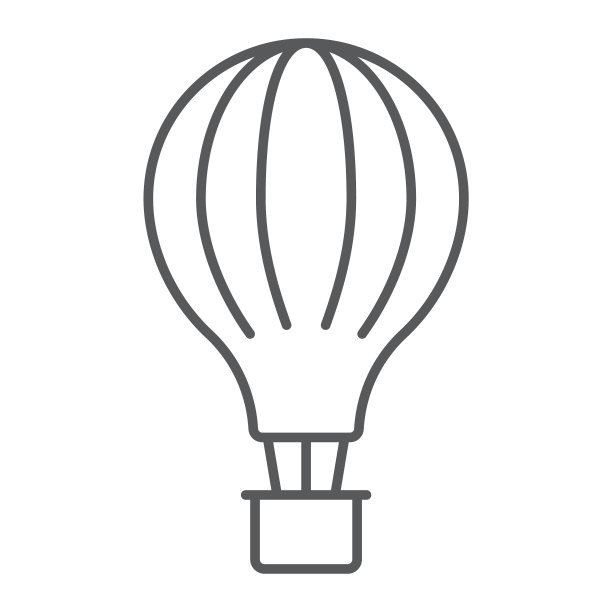 热气球细线标志飞艇和飞行图片下载