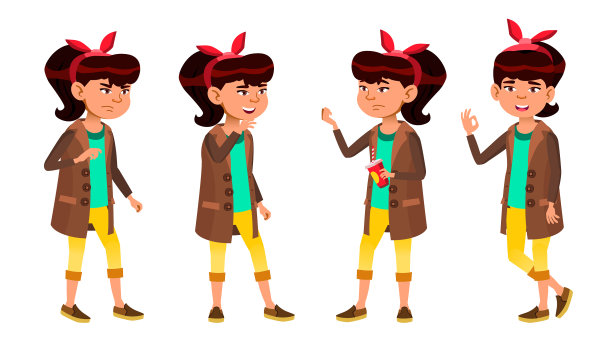 亚洲女孩设置高中儿童学校图片下载