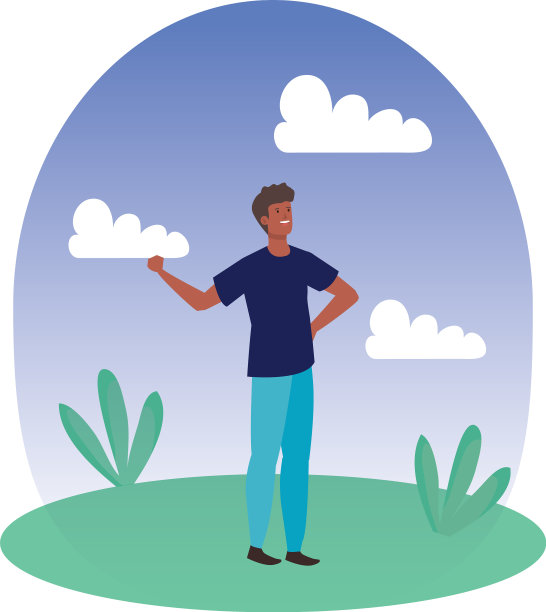 快乐的年轻非洲人在风景图片下载