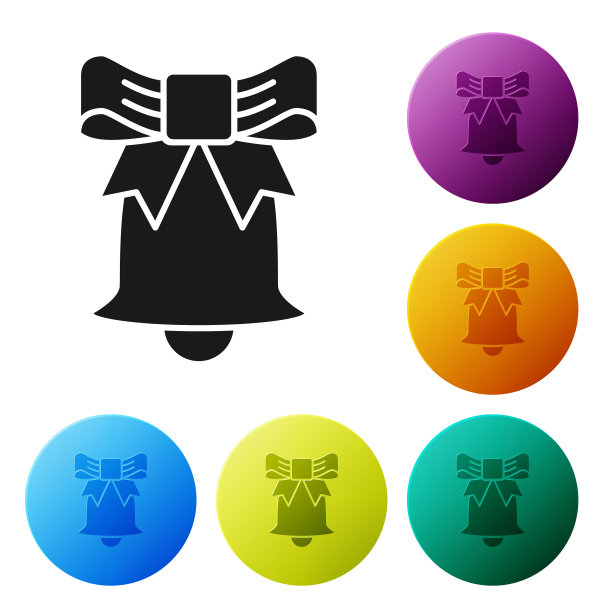 黑色铃声图标孤立在白色上图片下载