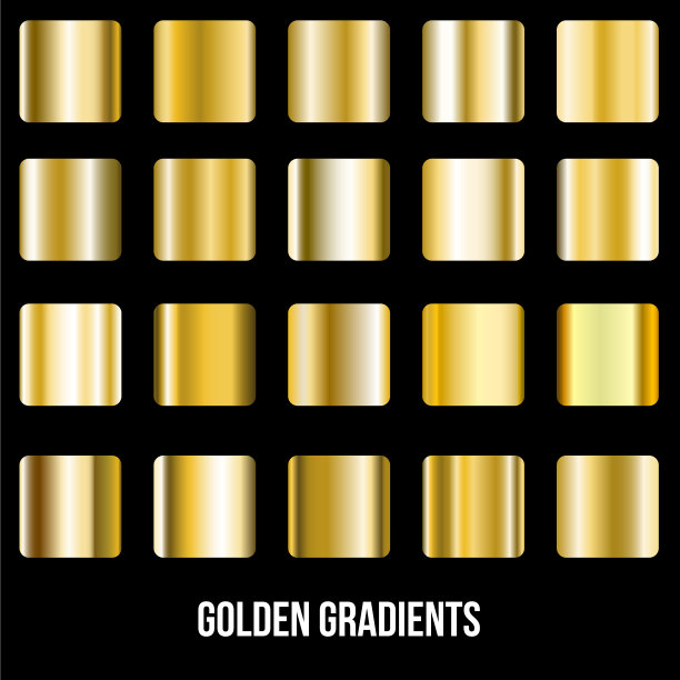 一组金色的渐变金色的方块图片下载