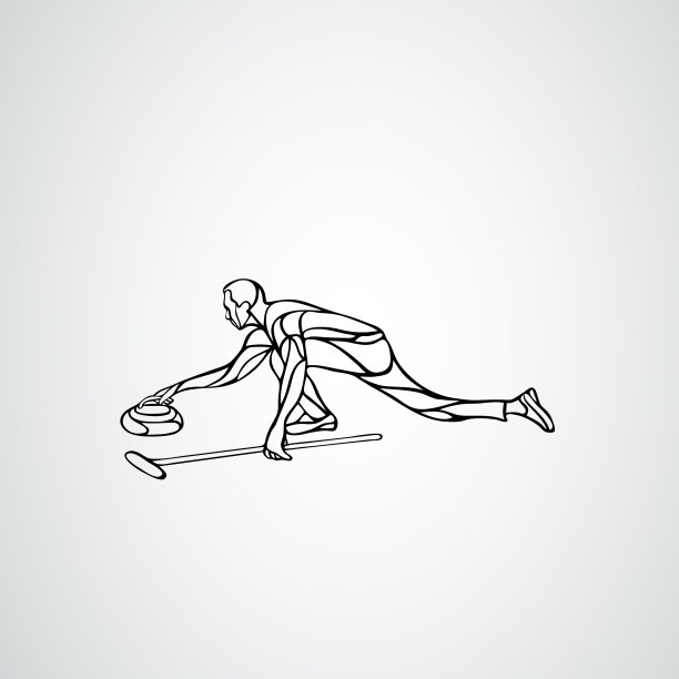 冰壶运动员孤立剪影冰壶图片下载