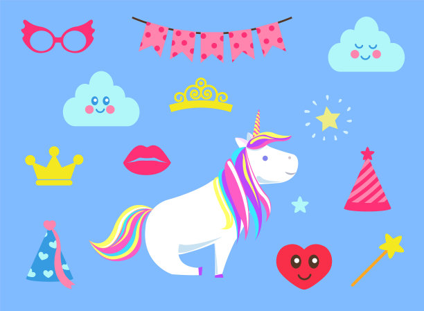 公主派对庆祝孤立集图片下载