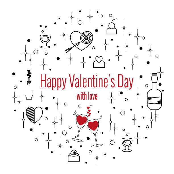 快乐的情人节贺卡圈图片下载