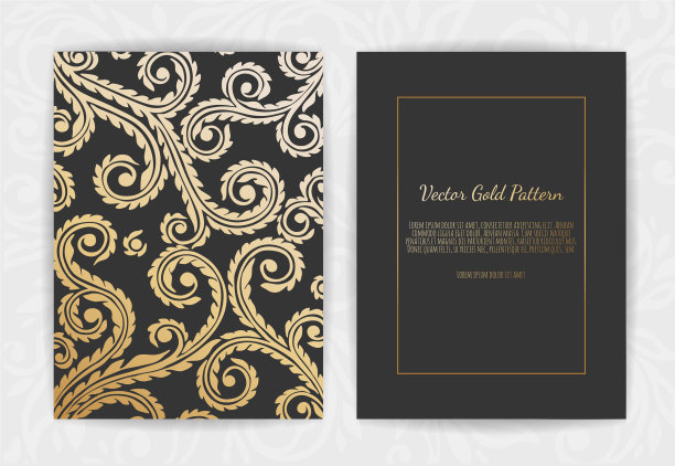 黑色背景上的金色复古贺卡图片下载