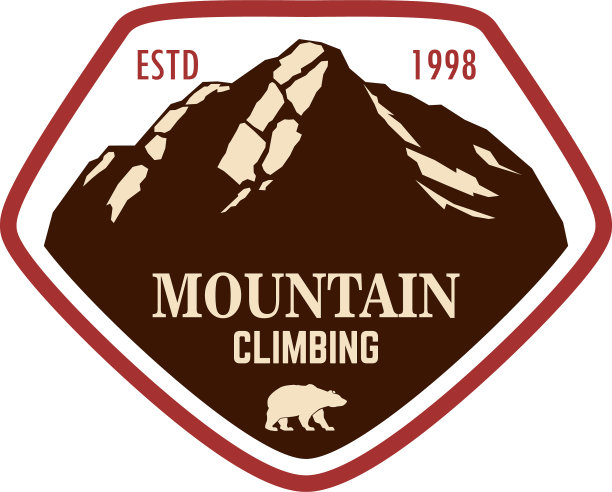 攀岩标志模板与岩石峰图片下载