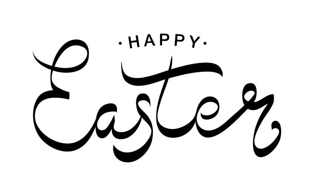 复活节快乐黑漆字图片下载