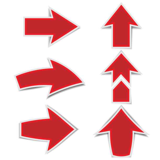 红色箭头表示白色背景上的阴影图片下载