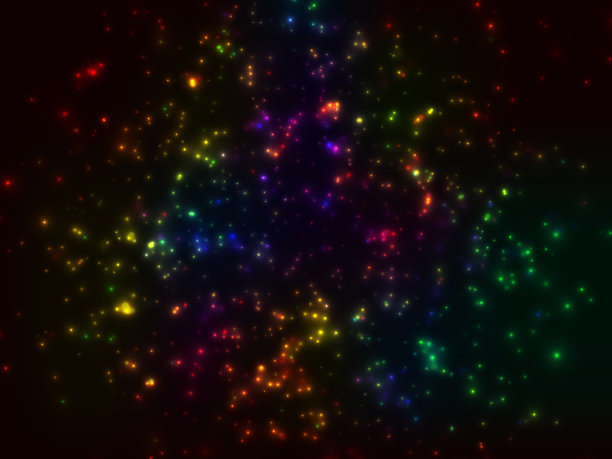 一簇大小不同的发光的灯图片下载