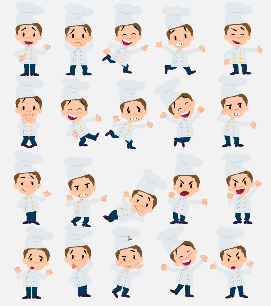 卡通人物厨师设置不同图片下载