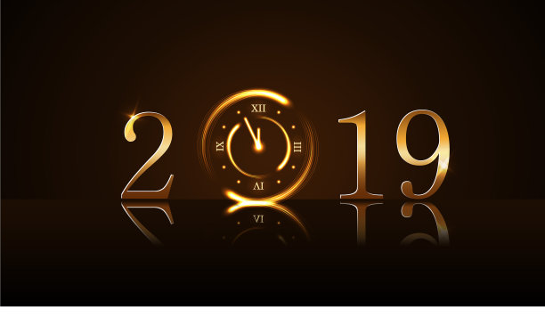 新年快乐背景魔法金钟图片下载