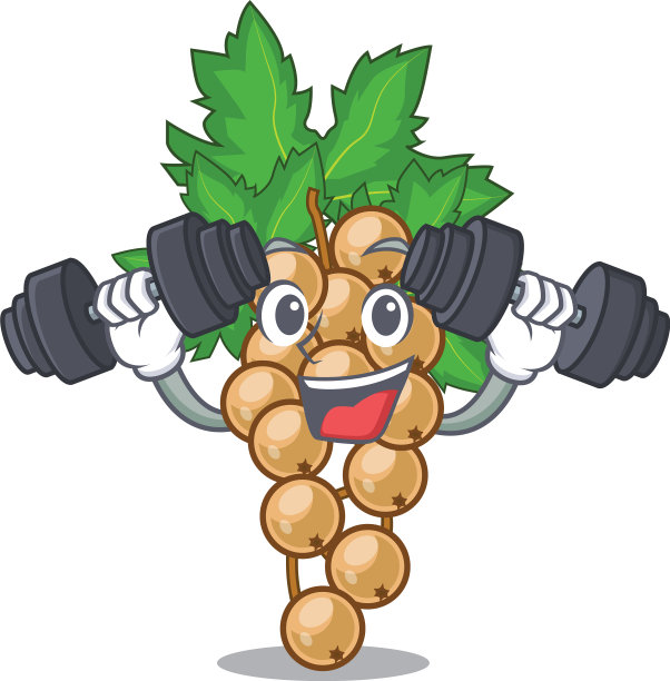 健康白醋栗与卡通隔离图片下载