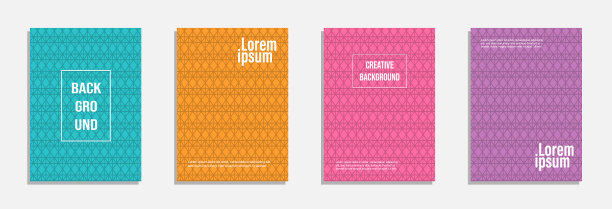 彩色和现代的封面设计集几何图片下载